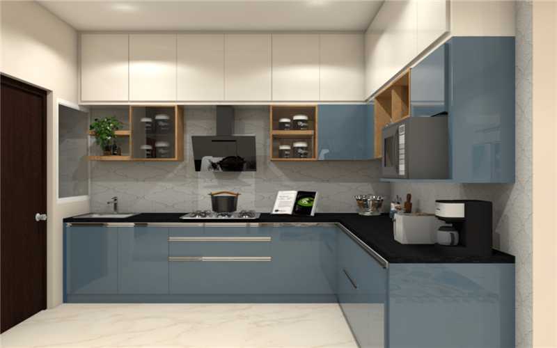 L-Shaped Acrylic Kitchen